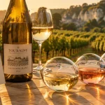 Vin de touraine : bouteille et verres, accords vins